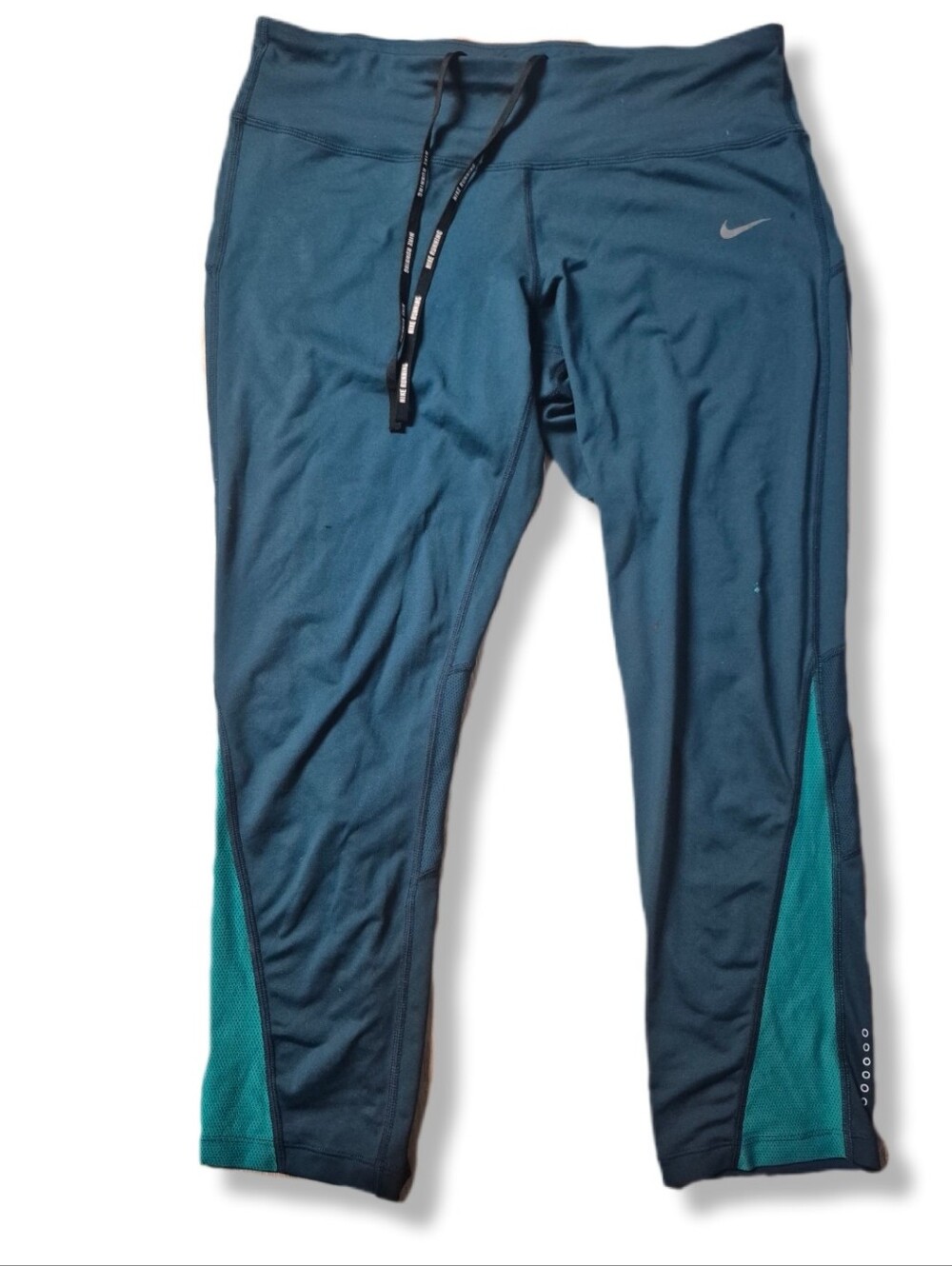 Nike Dri-Fit Women's Two Tone Green Stretch Capri Athletic Legging Pants Sz. L